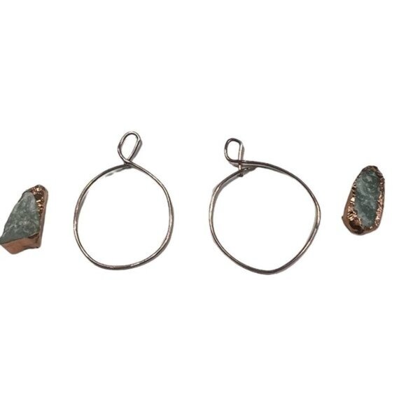 Natural Moldavite & Sterling 925 Boho Metalwork Earrings - Picture 7 of 17